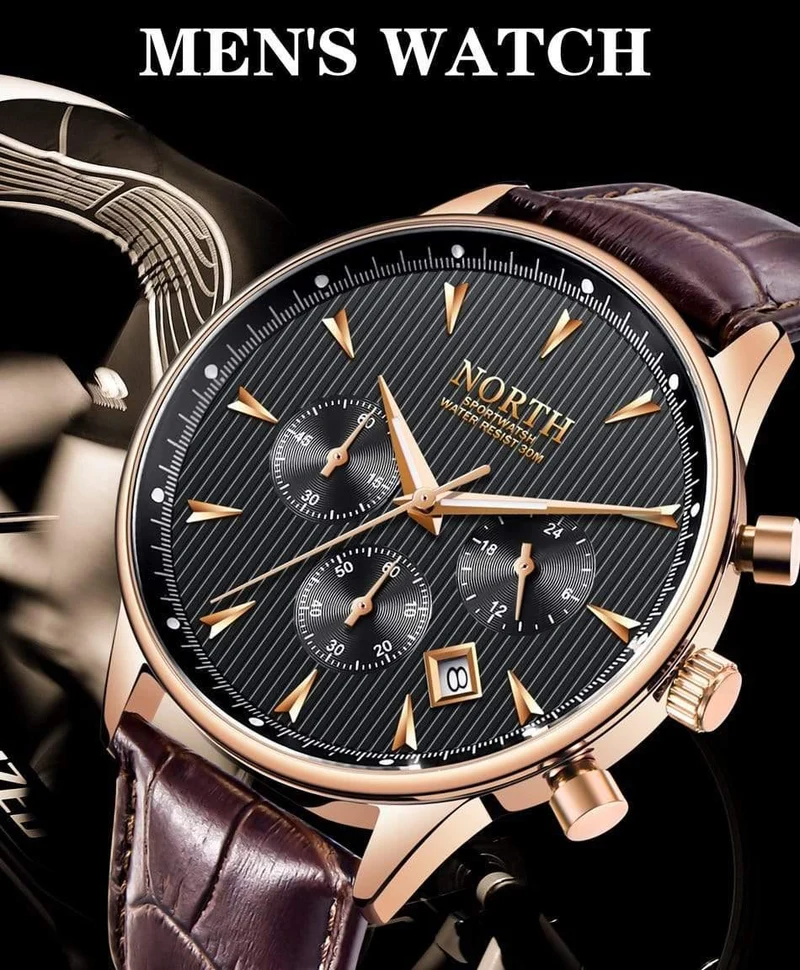 Herrenuhren Auto Datum Chronograph Quarzuhr Herren Gold Casual Sport Militär Armbanduhr