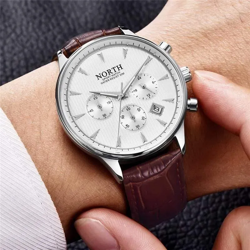 Herrenuhren Auto Datum Chronograph Quarzuhr Herren Gold Casual Sport Militär Armbanduhr