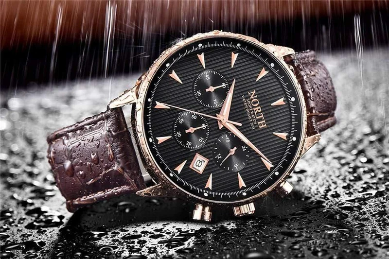 Herrenuhren Auto Datum Chronograph Quarzuhr Herren Gold Casual Sport Militär Armbanduhr