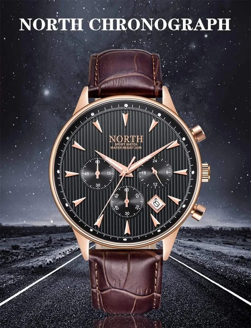 Herrenuhren Auto Datum Chronograph Quarzuhr Herren Gold Casual Sport Militär Armbanduhr