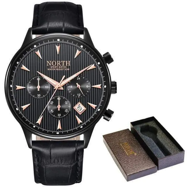 Herrenuhren Auto Datum Chronograph Quarzuhr Herren Gold Casual Sport Militär Armbanduhr