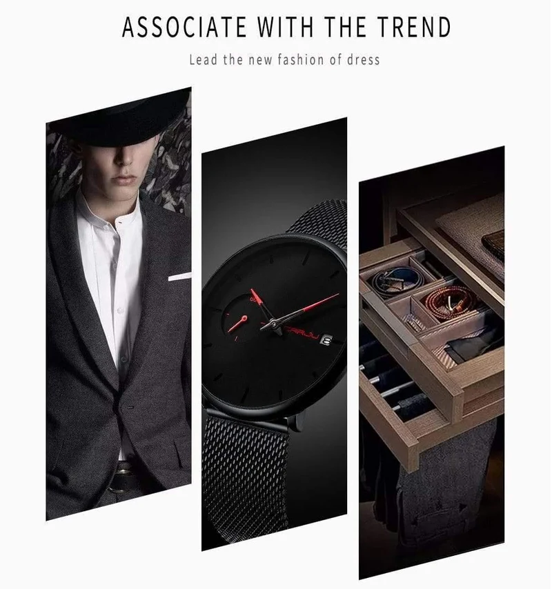 Herrenuhren Top-Marke Luxus wasserdichte Sportuhr Männer Ultra Thin Dial Quarzuhr Casual Relogio Masculino