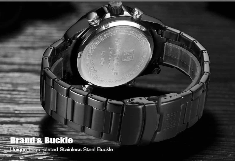Männer Luxus Top Marke Naviforce LED Männer Sportuhren Wasserdicht Voller Stahl Quarz Herrenuhr Relogio Masculino