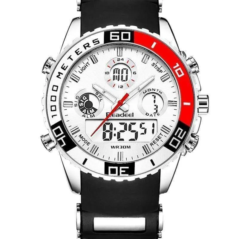 Sportuhren Wasserdicht Herren Military Digital Quarzuhr Alarm Stoppuhr Dual Time Zones Brand New relogios masculinos