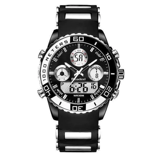 Sportuhren Wasserdicht Herren Military Digital Quarzuhr Alarm Stoppuhr Dual Time Zones Brand New relogios masculinos