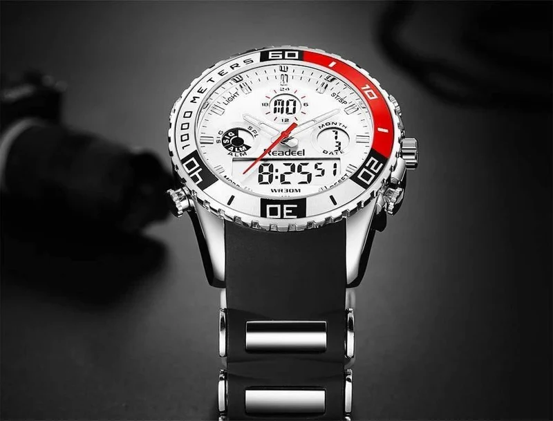 Sportuhren Wasserdicht Herren Military Digital Quarzuhr Alarm Stoppuhr Dual Time Zones Brand New relogios masculinos