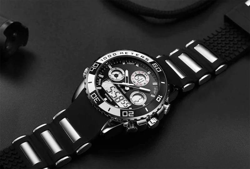 Sportuhren Wasserdicht Herren Military Digital Quarzuhr Alarm Stoppuhr Dual Time Zones Brand New relogios masculinos