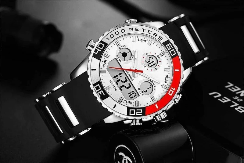 Sportuhren Wasserdicht Herren Military Digital Quarzuhr Alarm Stoppuhr Dual Time Zones Brand New relogios masculinos