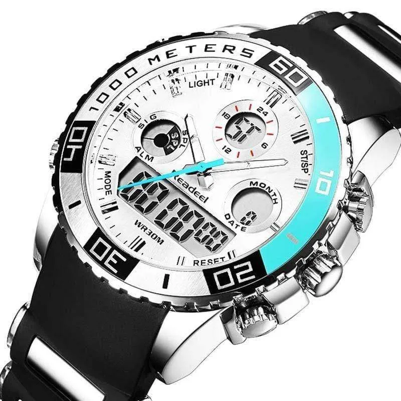 Sportuhren Wasserdicht Herren Military Digital Quarzuhr Alarm Stoppuhr Dual Time Zones Brand New relogios masculinos