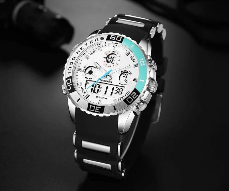 Sportuhren Wasserdicht Herren Military Digital Quarzuhr Alarm Stoppuhr Dual Time Zones Brand New relogios masculinos