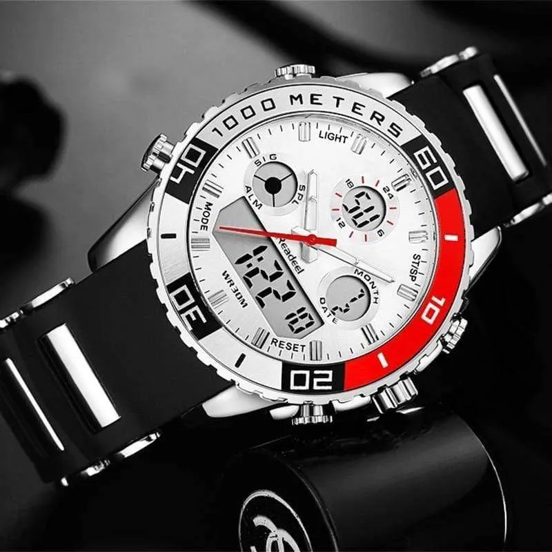 Sportuhren Wasserdicht Herren Military Digital Quarzuhr Alarm Stoppuhr Dual Time Zones Brand New relogios masculinos
