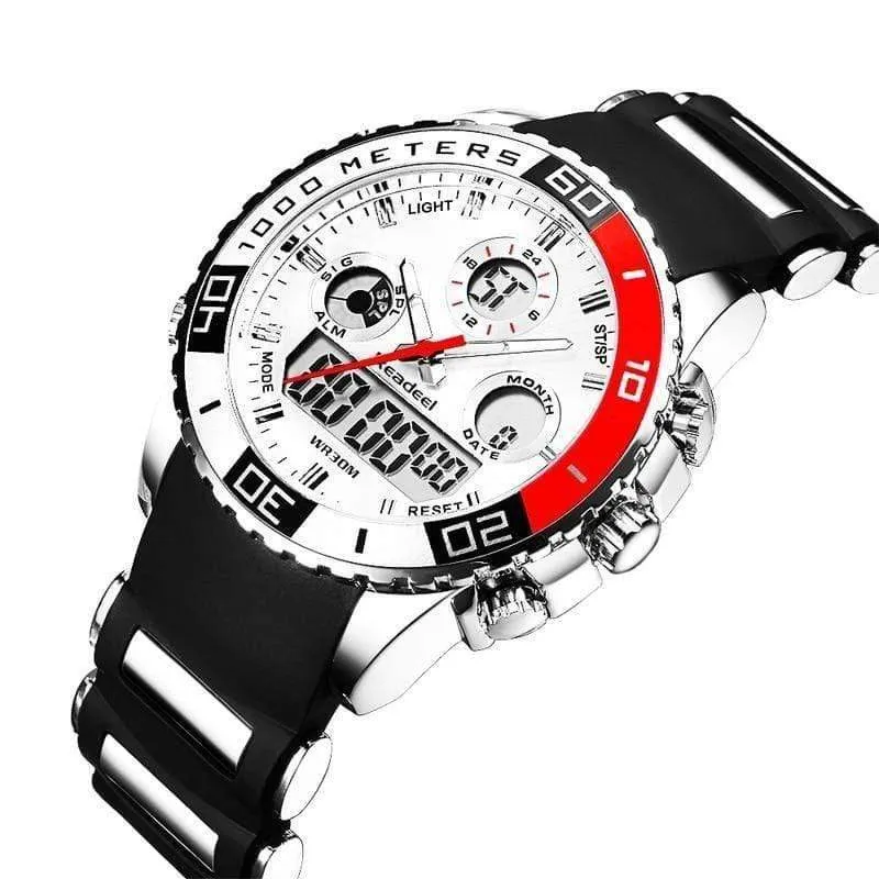 Sportuhren Wasserdicht Herren Military Digital Quarzuhr Alarm Stoppuhr Dual Time Zones Brand New relogios masculinos