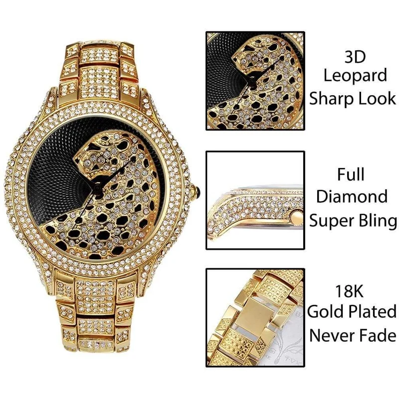 Armbanduhr Herren Diamant Gold Herrenuhren Top-Marke Luxus C Schwarz Simple Tiger Xfcs Business Herren Quarzuhr