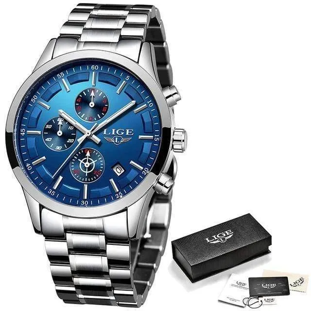 Uhr Männer Top-Marke Luxus Chronograph Männliche Sportuhr Quarzuhr Edelstahl Wasserdicht Herrenuhr Relogio Masculino