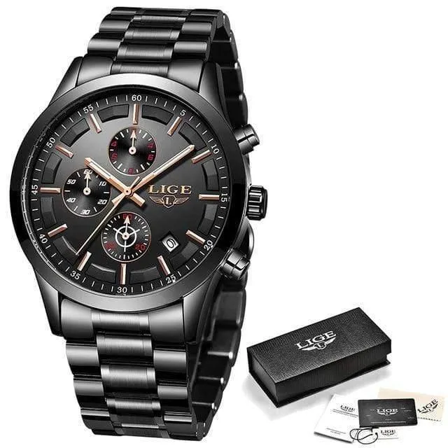 Uhr Männer Top-Marke Luxus Chronograph Männliche Sportuhr Quarzuhr Edelstahl Wasserdicht Herrenuhr Relogio Masculino