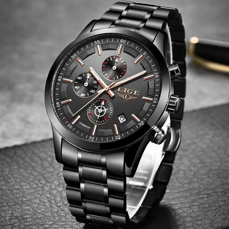 Uhr Männer Top-Marke Luxus Chronograph Männliche Sportuhr Quarzuhr Edelstahl Wasserdicht Herrenuhr Relogio Masculino