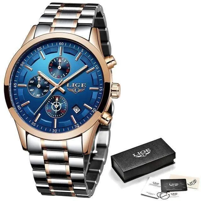 Uhr Männer Top-Marke Luxus Chronograph Männliche Sportuhr Quarzuhr Edelstahl Wasserdicht Herrenuhr Relogio Masculino