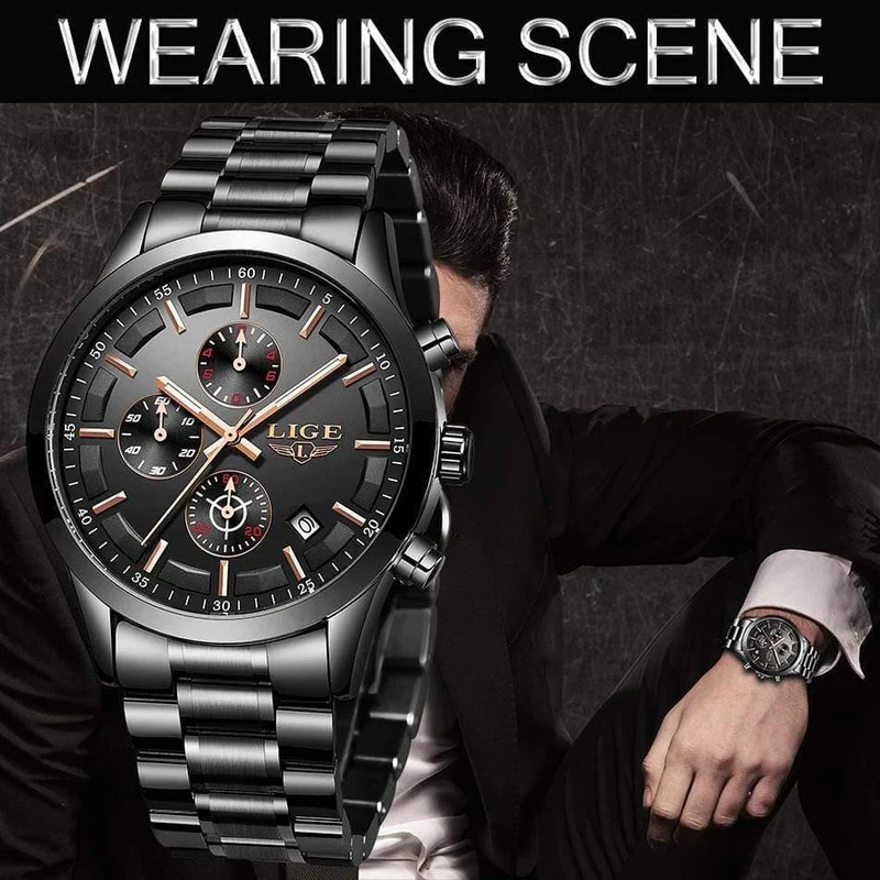 Uhr Männer Top-Marke Luxus Chronograph Männliche Sportuhr Quarzuhr Edelstahl Wasserdicht Herrenuhr Relogio Masculino