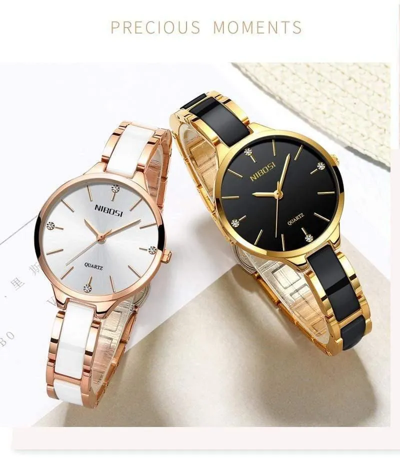 Frauen Uhren Wasserdicht Top Marke Luxusuhr Frauen Mit Keramik Und Metallband Uhren Para Mujer
