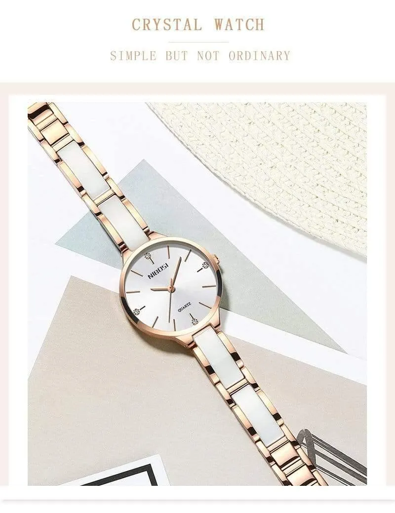 Frauen Uhren Wasserdicht Top Marke Luxusuhr Frauen Mit Keramik Und Metallband Uhren Para Mujer