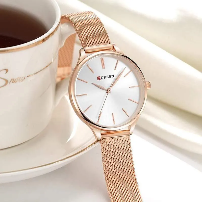 Frauen Uhren Luxus Armbanduhr relogio feminino Uhr für Frauen Milanese Steel Lady Rose Gold Quarz Damenuhr Neu