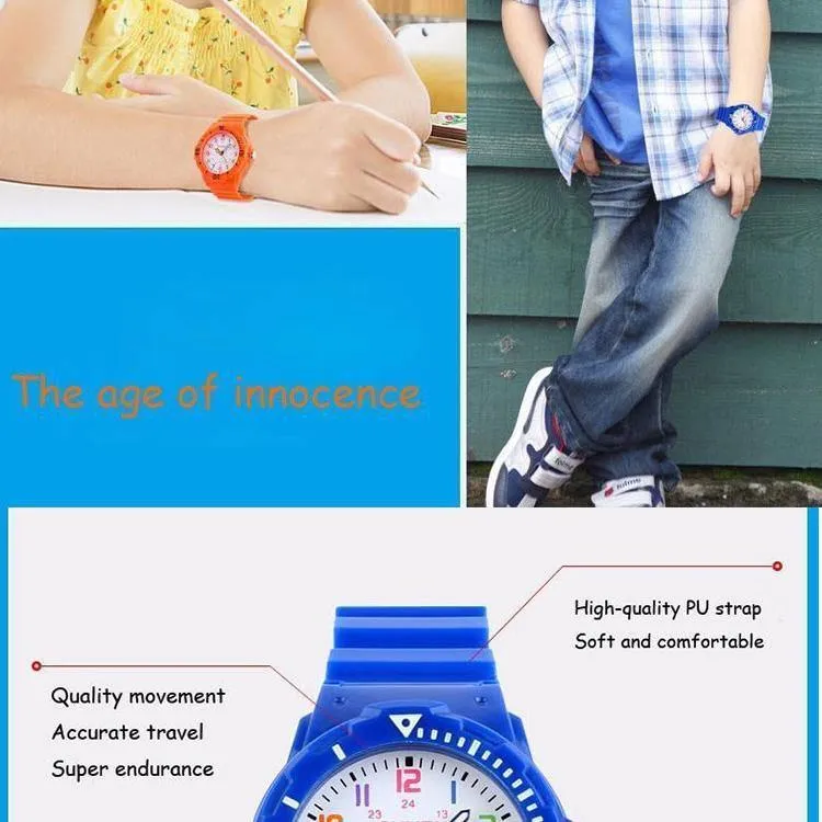 Casual Kinderuhren 5bar Wasserdichte Quarz-Armbanduhren Jelly Kids Clock Kinderuhr montre enfant 1043