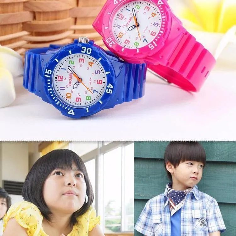 Casual Kinderuhren 5bar Wasserdichte Quarz-Armbanduhren Jelly Kids Clock Kinderuhr montre enfant 1043