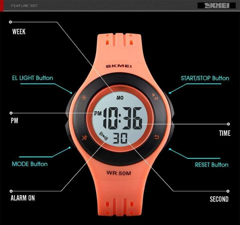 Kinderuhr LED Sport Style Kinderuhren Junge Mädchen Mode Digitaluhr 5Bar Wasserdichte Uhr montre enfant 1455
