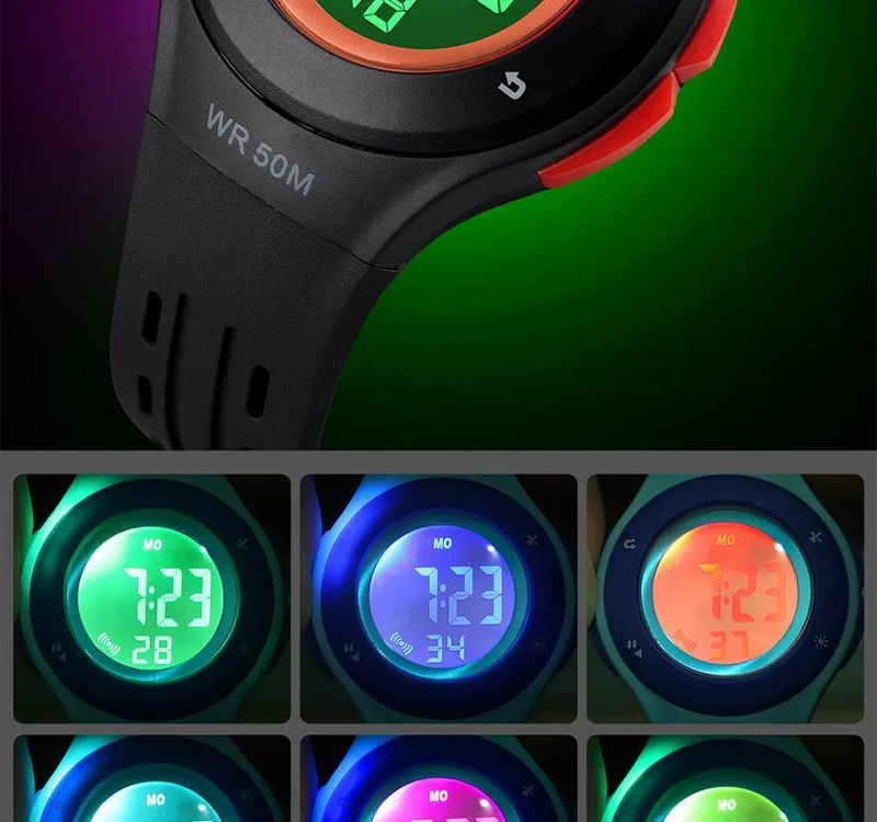 Kinderuhr LED Sport Style Kinderuhren Junge Mädchen Mode Digitaluhr 5Bar Wasserdichte Uhr montre enfant 1455