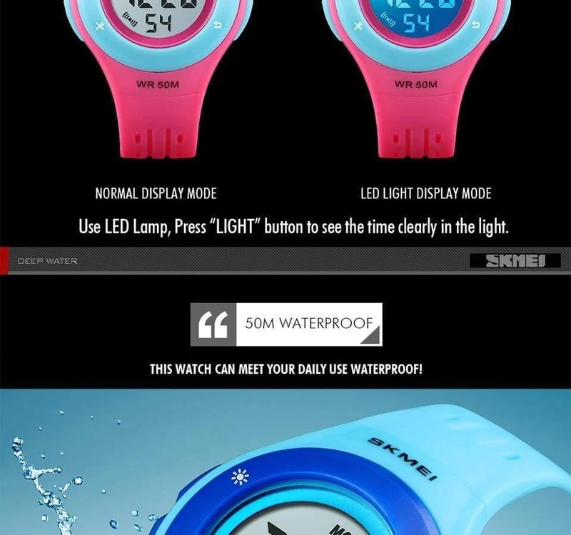 Kinderuhr LED Sport Style Kinderuhren Junge Mädchen Mode Digitaluhr 5Bar Wasserdichte Uhr montre enfant 1455