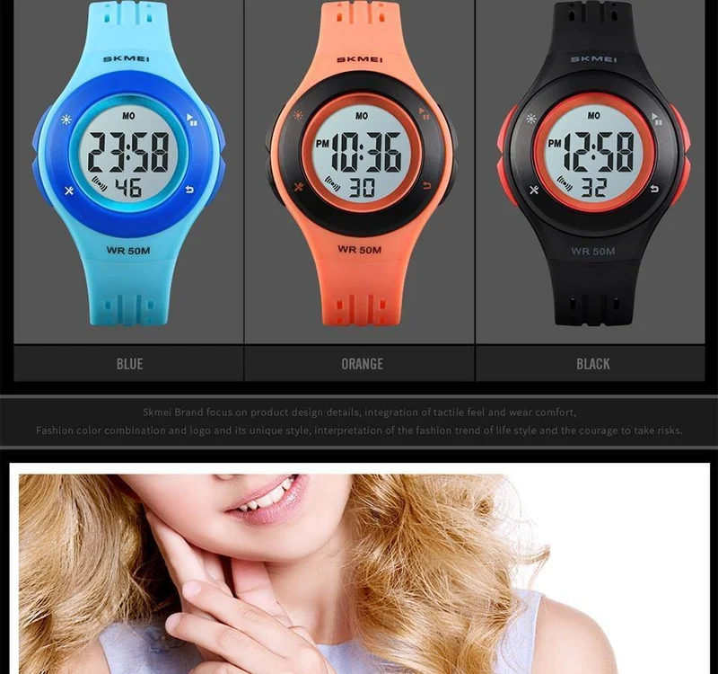 Kinderuhr LED Sport Style Kinderuhren Junge Mädchen Mode Digitaluhr 5Bar Wasserdichte Uhr montre enfant 1455