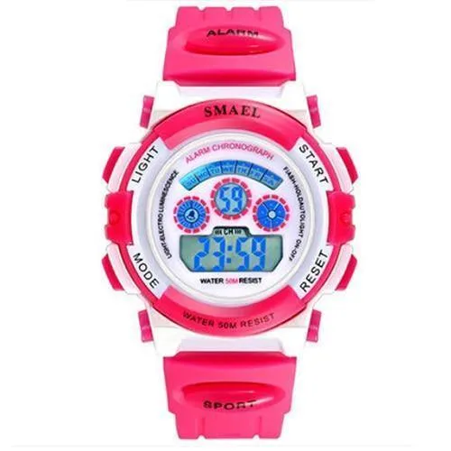 Mädchen Digital SMAEL LCD Digitaluhren Kinder 50M wasserdichte Armbanduhren 0704 LED Studentenuhren Mädchen