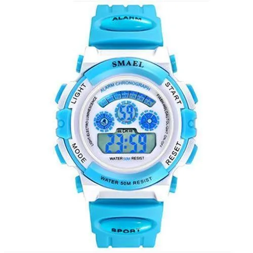 Mädchen Digital SMAEL LCD Digitaluhren Kinder 50M wasserdichte Armbanduhren 0704 LED Studentenuhren Mädchen