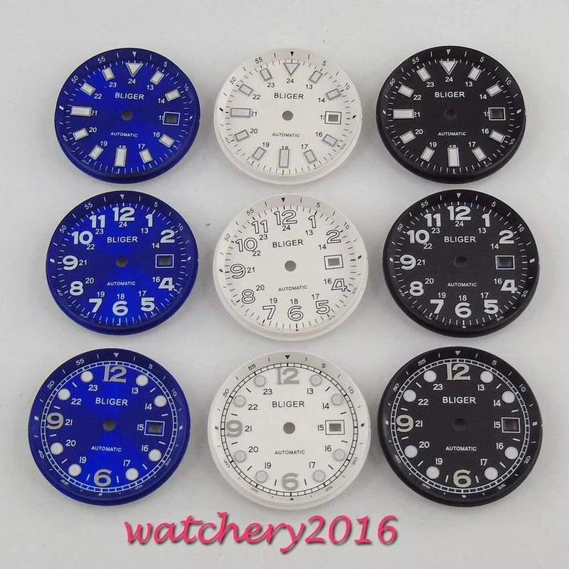 33mm Bliger Zifferblatt Datum fenster Leucht marks fit 2824 2836 Miyota 8215 8205 821A bewegung herren Uhr