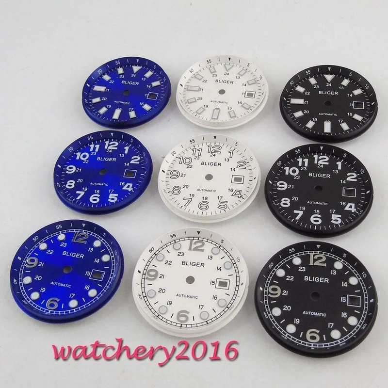 33mm Bliger Zifferblatt Datum fenster Leucht marks fit 2824 2836 Miyota 8215 8205 821A bewegung herren Uhr