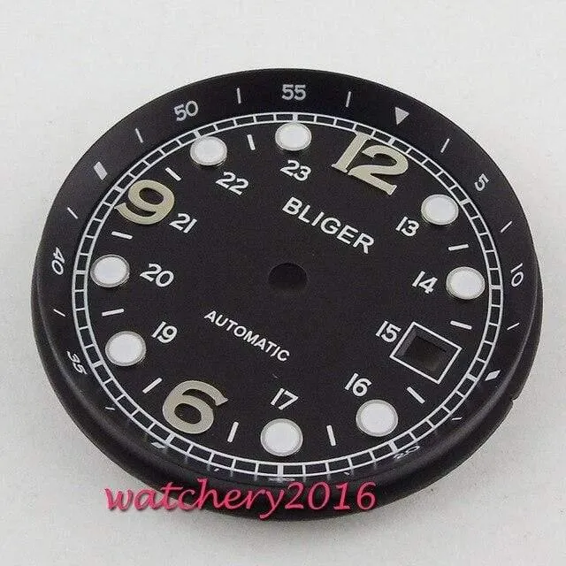 33mm Bliger Zifferblatt Datum fenster Leucht marks fit 2824 2836 Miyota 8215 8205 821A bewegung herren Uhr