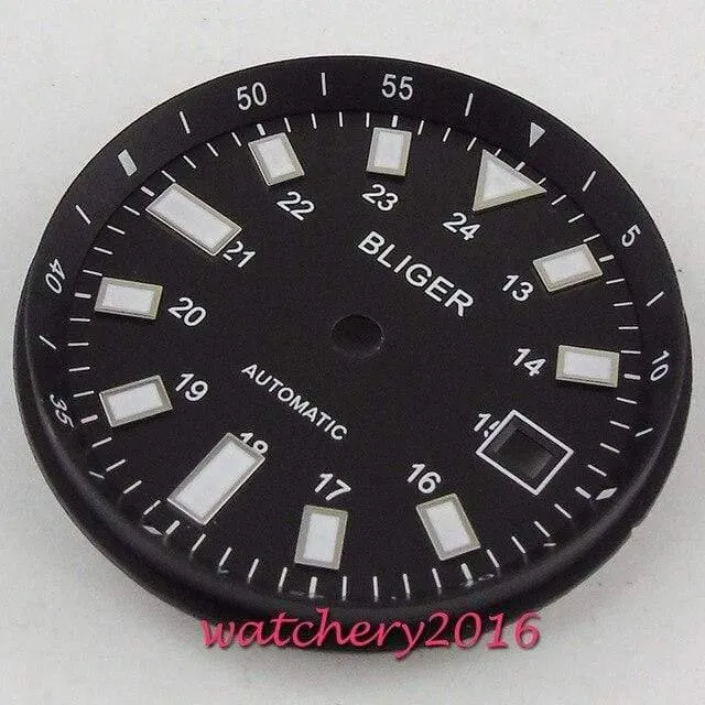 33mm Bliger Zifferblatt Datum fenster Leucht marks fit 2824 2836 Miyota 8215 8205 821A bewegung herren Uhr