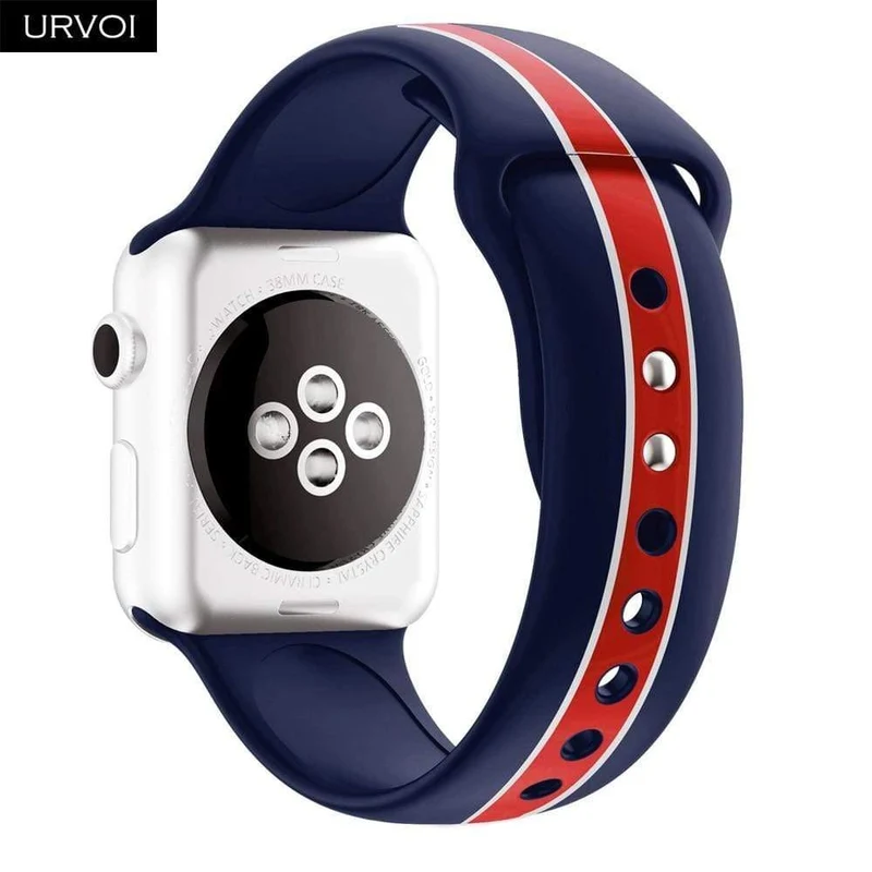 Sportarmband für Apple Watch Serie 4 3 2 1 Silikonarmband für iWatch bunt Weicher Ersatz-AW-Adapter 38 40 42 44 mm