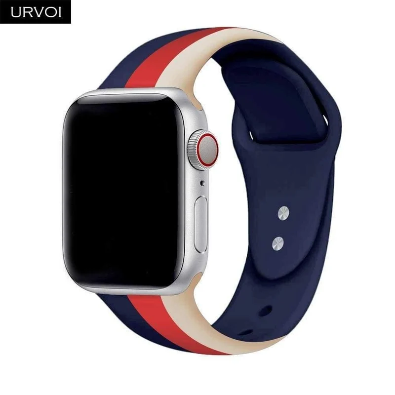 Sportarmband für Apple Watch Serie 4 3 2 1 Silikonarmband für iWatch bunt Weicher Ersatz-AW-Adapter 38 40 42 44 mm