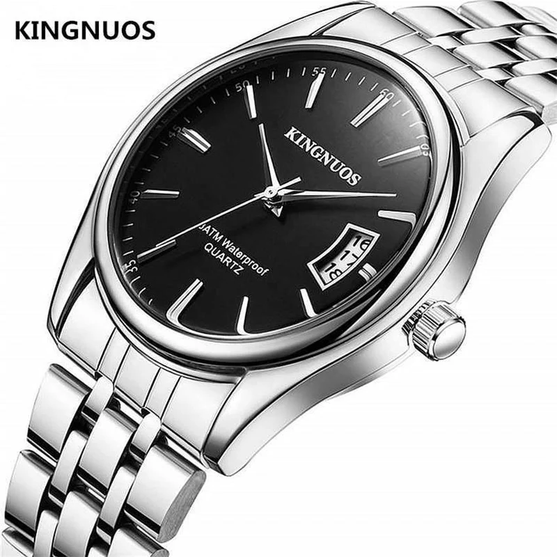 Herrenuhr Mode Männlich Datum Kalender Uhr Sport Armband Wasserdicht Mann Quarz Armbanduhren KINGNUOS