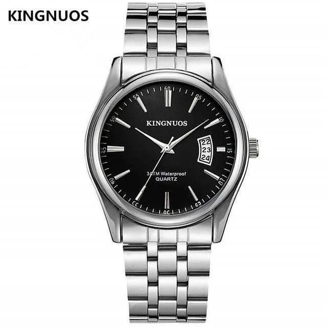 Herrenuhr Mode Männlich Datum Kalender Uhr Sport Armband Wasserdicht Mann Quarz Armbanduhren KINGNUOS