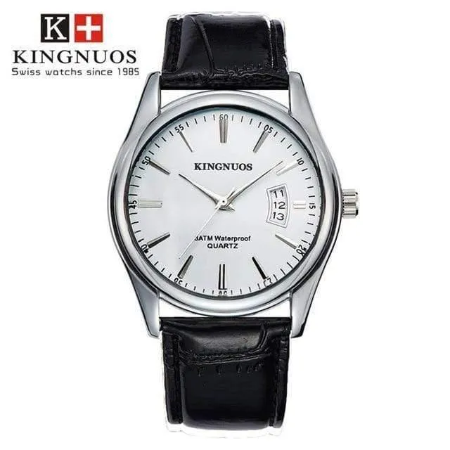 Herrenuhr Mode Männlich Datum Kalender Uhr Sport Armband Wasserdicht Mann Quarz Armbanduhren KINGNUOS