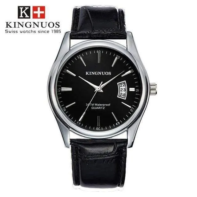 Herrenuhr Mode Männlich Datum Kalender Uhr Sport Armband Wasserdicht Mann Quarz Armbanduhren KINGNUOS