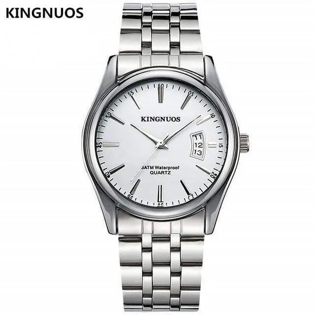 Herrenuhr Mode Männlich Datum Kalender Uhr Sport Armband Wasserdicht Mann Quarz Armbanduhren KINGNUOS