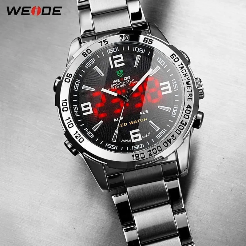 Herrenuhren LED Digital Quarz Stunde Business Schwarzes Zifferblatt Armbanduhr Wasserdichte Uhr Militär Armee Relogio Masculino