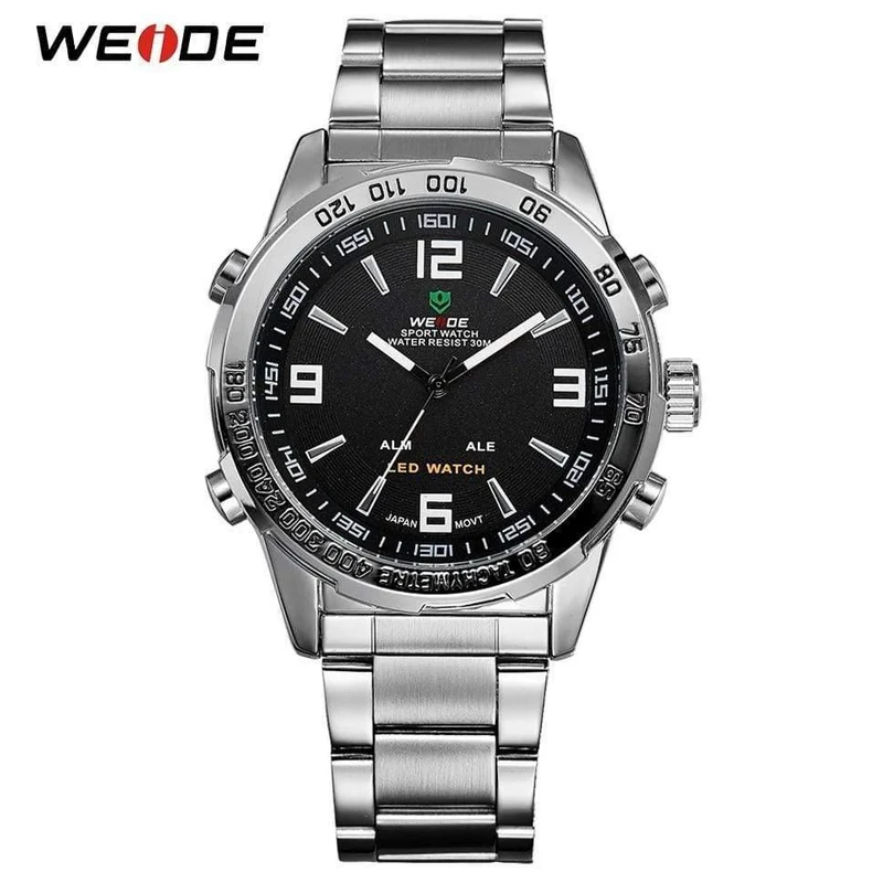 Herrenuhren LED Digital Quarz Stunde Business Schwarzes Zifferblatt Armbanduhr Wasserdichte Uhr Militär Armee Relogio Masculino