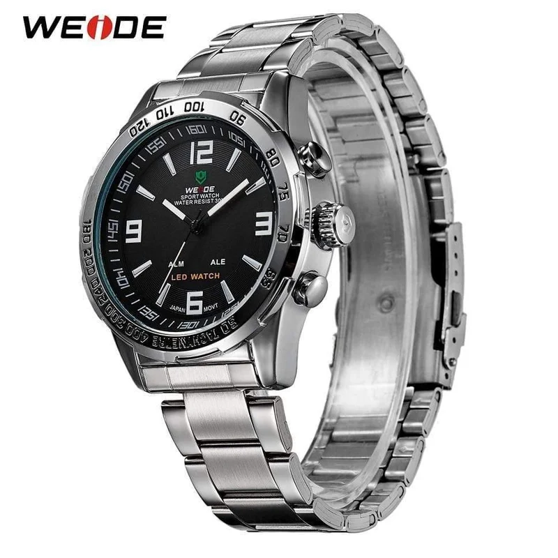 Herrenuhren LED Digital Quarz Stunde Business Schwarzes Zifferblatt Armbanduhr Wasserdichte Uhr Militär Armee Relogio Masculino