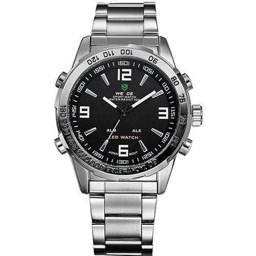 Herrenuhren LED Digital Quarz Stunde Business Schwarzes Zifferblatt Armbanduhr Wasserdichte Uhr Militär Armee Relogio Masculino