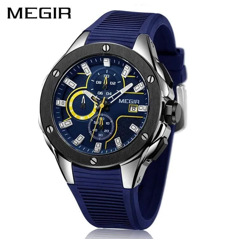 Männer Sport Uhr Chronograph Silikon Band Quarz Armee Militär Uhren Uhr Männer Top Marke Luxus Männlich Relogio Masculino