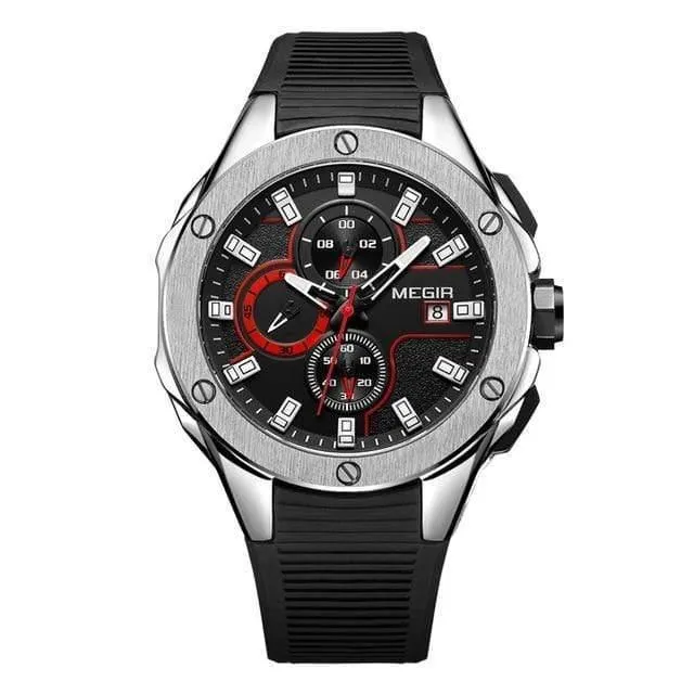 Männer Sport Uhr Chronograph Silikon Band Quarz Armee Militär Uhren Uhr Männer Top Marke Luxus Männlich Relogio Masculino